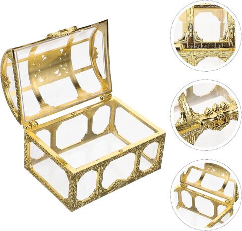 Abaodam Gold Plastic Treasure Chest Candy Boxes 10Pcs Small Wedding Favor Boxes for Kids Birthday Holiday in Saudi Arabia