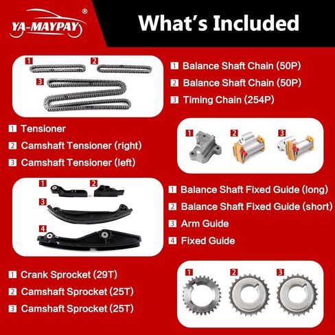 Engine Timing Chain Kit Compatible with Ford Explorer Flex Taurus Lincoln MKS MKT MKZ V6 3.5L For Mazda CX-9 V6 3.7L in Kuwait