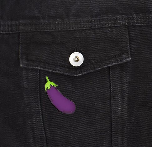 Eggplant Hard Enamel Pin in Kuwait