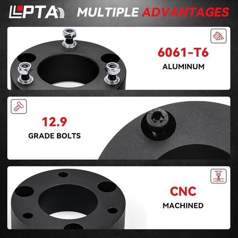 3 inch Front + 2 inch Rear Leveling Lift Kit 4pcs Pair Compatible With 2007-2024 Silverado Sierra 1500, Suspension Lifting 2 Inch 3 Inch Forged Aluminum Strut Spacer Steel Blocks in Kuwait