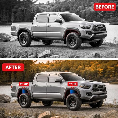 3 inch Front + 2 inch Rear Leveling Lift Kit 4pcs Pair Compatible With 2007-2024 Silverado Sierra 1500, Suspension Lifting 2 Inch 3 Inch Forged Aluminum Strut Spacer Steel Blocks in Kuwait