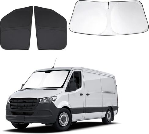 Windshield Sun Shade Foldable Full Windows Coverage Custom Fit for Freightliner/Mer-cedes Benz Sprinter 2007-2026 Accessories Shades Block Sun UV Rays 3PCS in Saudi Arabia