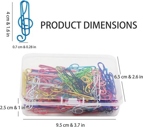 مشابك ورق كبيرة، 1.6 بوصة، 40 مم، 50 قطعة، أشكال ملاحظات متعددة الألوان، ناعمة ومتينة، مناسبة للمكتب والمدرسة والاستخدام الشخصي، تغليف في صندوق بلاستيكي in Kuwait