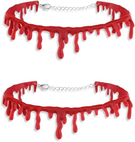Halloween Costumes Halloween Necklace Funny Joke Choker Necklace Scary Halloween Party Favors Decorations Gifts for Women Girls in Kuwait