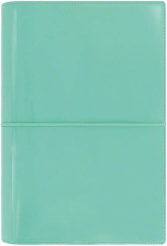 منظم براءات الاختراع Filofax Domino، مقاس شخصي، فيروزي - شديد اللمعان، معاصر، ست حلقات، إدراج من الأسبوع إلى العرض، متعدد اللغات (C022514) in Saudi Arabia