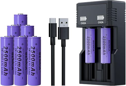 3.7 فولت 14500 بطارية قابلة للشحن 2500 مللي أمبير زر علوي 4 حزمة بطاريات ليثيوم أيون لمصباح يدوي للمصابيح الأمامية in Kuwait