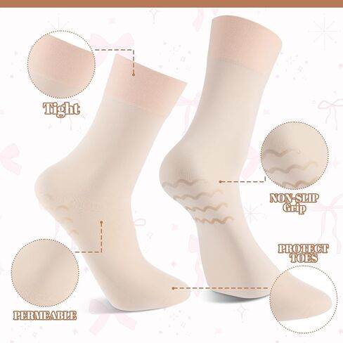 5 Pairs Non-slip Dance Sock with Grip for Women Girl Ballet Jazz Contemporary Dance Thin Seamless Ballet Tight Sock in Saudi Arabia