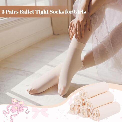 5 Pairs Non-slip Dance Sock with Grip for Women Girl Ballet Jazz Contemporary Dance Thin Seamless Ballet Tight Sock in Saudi Arabia