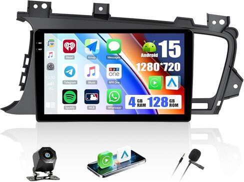 [2+64G] Android 13 Car Stereo for Kia Optima K5 2010-2013 with Apple Carplay&Android Auto,9 Inch Touch Screen Car Radio with Mirror Link GPS WiFi Bluetooth FM/RDS SWC AUX-in+Backup Camera in Kuwait
