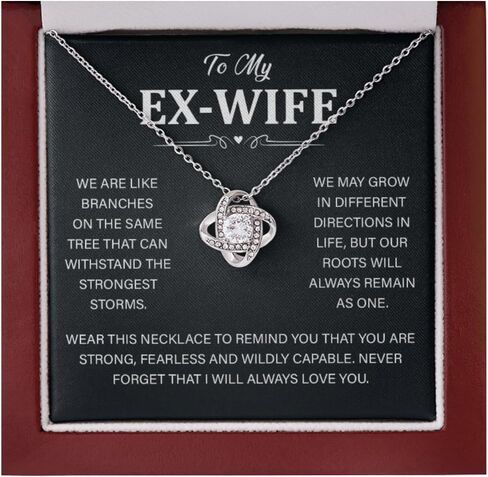قلادة To My Amazing Ex Wife مع بطاقة رسالة صادقة وصندوق هدايا، هدايا اعتذار رومانسية لها في عيد الميلاد أو الكريسماس أو المناسبات الخاصة in Saudi Arabia