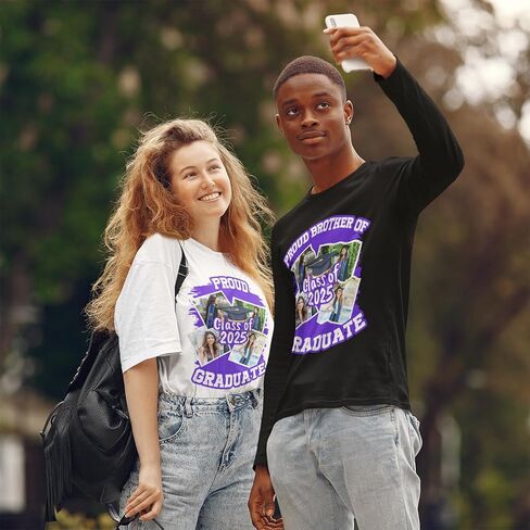 Proud of Family 2026 Graduation Shirts, Mom Congrat 2026, Congratulation, Grad 2026 T-Shirt, Senior, Custom Photo Multicolor in Kuwait