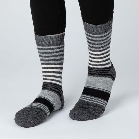 Multicolor Stripes Alpaca Fabric Soft Smooth Knit Colorful Striped Crew Socks Gift For Women Stocking Stuffer in Saudi Arabia