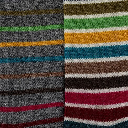 Multicolor Stripes Alpaca Fabric Soft Smooth Knit Colorful Striped Crew Socks Gift For Women Stocking Stuffer in Saudi Arabia