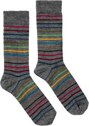 Multicolor Stripes Alpaca Fabric Soft Smooth Knit Colorful Striped Crew Socks Gift For Women Stocking Stuffer in Saudi Arabia