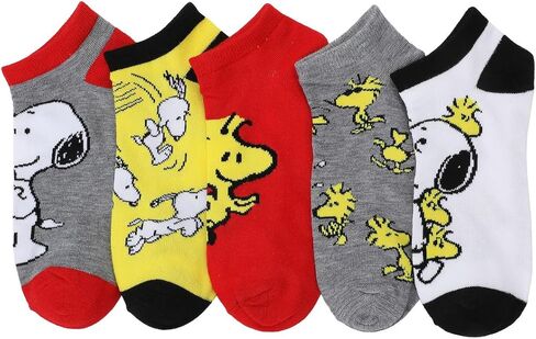 جوارب الكاحل للسيدات من Bioworld Peanuts Snoopy & Woodstock مكونة من 5 قطع in Saudi Arabia
