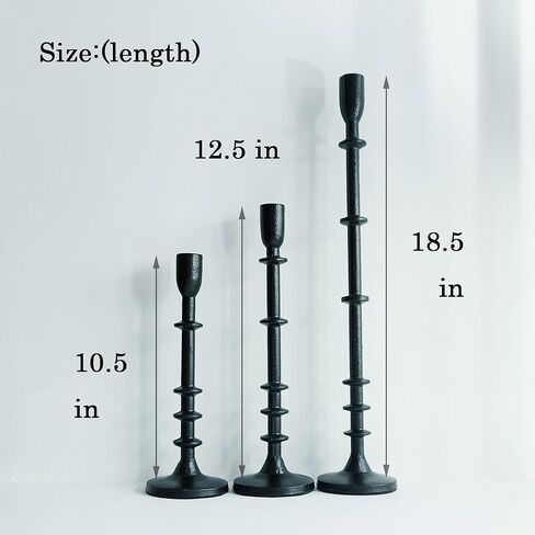 حاملات شموع مستدقة حديثة، مكواة سوداء، مجموعة من 3، شمعدانات أنيقة طويلة لتزيين الطاولة in Kuwait