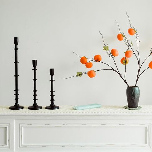 حاملات شموع مستدقة حديثة، مكواة سوداء، مجموعة من 3، شمعدانات أنيقة طويلة لتزيين الطاولة in Kuwait