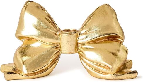 Two's Company Large Gold Bow Taper Candleholder, 10-Inch, Resin in Saudi Arabia