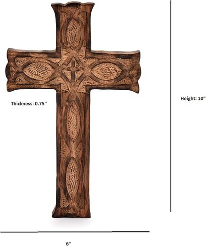 CHARMING BHARATCRAFTS Handmade Wooden Wall Cross Church Home Room Décor (MDF Wood) in Kuwait