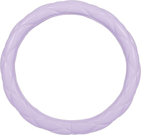 Ultra Soft Comfy Leather Grip Steering Wheel Cover - Fits Wheels 14.5 15 15.5 Inch (Soft Leather - Baby Pink) in Saudi Arabia