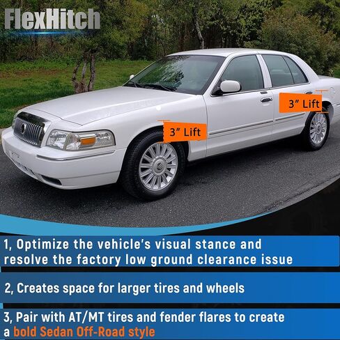 3" Front & 3" Rear Suspension Lift Kit for 2003-2011 Crown Victoria, 2003-2011 Grand Marquis, 2003-2011 Town Car, 2003-2004 Marauder in Kuwait