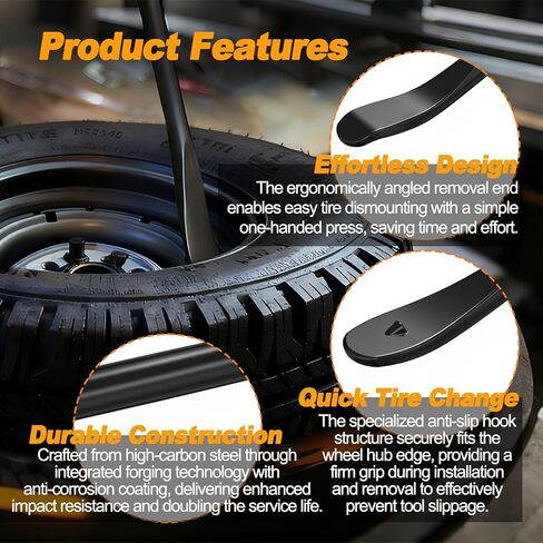 Tire Mounting Tools, Semi Tire Changing Tools. Heavy Duty tire Iron for tire Tools for Changing Tires. 39 Inch x 4/5 Inch, Black in Kuwait