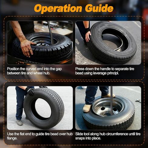 Tire Mounting Tools, Semi Tire Changing Tools. Heavy Duty tire Iron for tire Tools for Changing Tires. 39 Inch x 4/5 Inch, Black in Kuwait