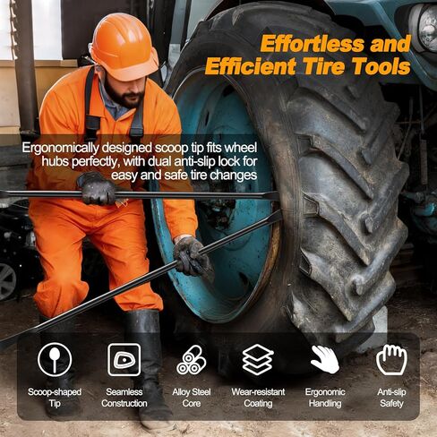 Tire Mounting Tools, Semi Tire Changing Tools. Heavy Duty tire Iron for tire Tools for Changing Tires. 39 Inch x 4/5 Inch, Black in Kuwait