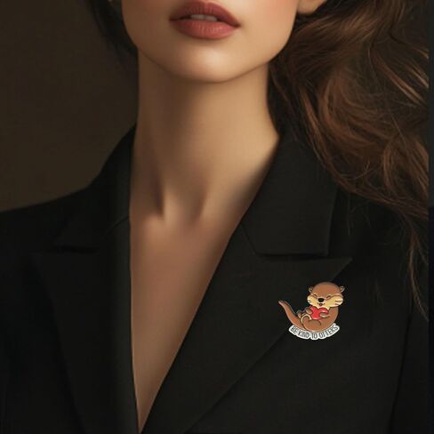 Cute Animal Otter Brooch Pin Sea Otter Jewelry Otter Gifts Marine Biology Gifts Animal Pet Lover Gift for Otter Lovers in Saudi Arabia