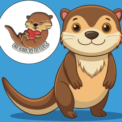 Cute Animal Otter Brooch Pin Sea Otter Jewelry Otter Gifts Marine Biology Gifts Animal Pet Lover Gift for Otter Lovers in Saudi Arabia