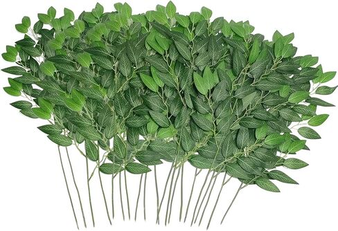 20 قطعة من سيقان روسكوس الخضراء الإيطالية الصناعية، سيقان الأوكالبتوس الصناعية القابلة للانحناء - نباتات خضراء صناعية لديكور الزفاف، والقطع المركزية، والترتيبات المنزلية in Kuwait