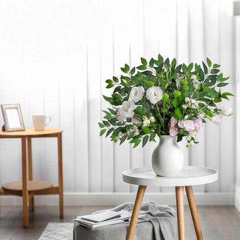 20 قطعة من سيقان روسكوس الخضراء الإيطالية الصناعية، سيقان الأوكالبتوس الصناعية القابلة للانحناء - نباتات خضراء صناعية لديكور الزفاف، والقطع المركزية، والترتيبات المنزلية in Kuwait