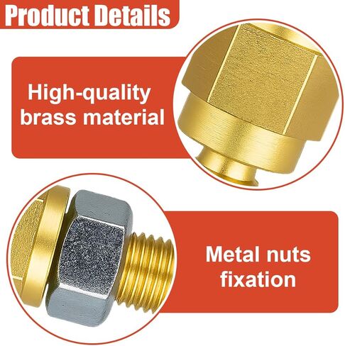 YoRise قطعتان من مسمار تمديد طرف البطارية الجانبي، 3/8"-16&24 براغي تمديد لأعمدة البطارية النحاسية مع صواميل، ملحقات محول طرفية بطاريات السيارة القياسية (ذهبي) in Kuwait