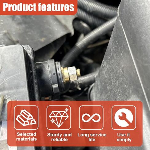 YoRise قطعتان من مسمار تمديد طرف البطارية الجانبي، 3/8"-16&24 براغي تمديد لأعمدة البطارية النحاسية مع صواميل، ملحقات محول طرفية بطاريات السيارة القياسية (ذهبي) in Kuwait