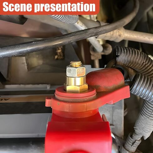 YoRise قطعتان من مسمار تمديد طرف البطارية الجانبي، 3/8"-16&24 براغي تمديد لأعمدة البطارية النحاسية مع صواميل، ملحقات محول طرفية بطاريات السيارة القياسية (ذهبي) in Kuwait