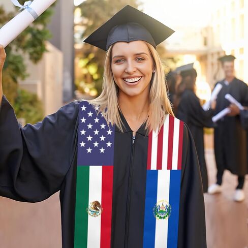 المكسيك الولايات المتحدة الأمريكية مزيج أعلام السلفادور التخرج الشالات شال وشاح وشاح للطلاب الدوليين in Saudi Arabia