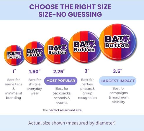Custom Button Pins - Personalized Photo, Logo & Text Button Pins, Sizes 1, 1.5, 2.25, 3 & 3.5 Inch, Bulk 10-1000 Pcs, Pinback Buttons for Graduation, Campaigns & Events in Saudi Arabia