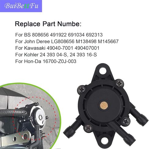 808656 691034 Fuel Pump for BS 692313 491922 Kohler 24 393 16-S Hon&Da 16700-Z0J-003 LG808656 M145667 Fuel Filter & Fuel Line Shut Off Valve for Kawasaki 49040-7001 Lawn Mower Parts in Kuwait