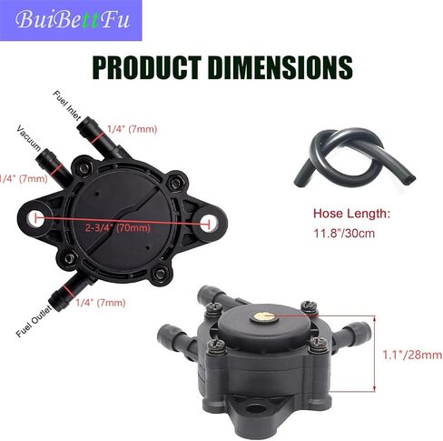 808656 691034 Fuel Pump for BS 692313 491922 Kohler 24 393 16-S Hon&Da 16700-Z0J-003 LG808656 M145667 Fuel Filter & Fuel Line Shut Off Valve for Kawasaki 49040-7001 Lawn Mower Parts in Kuwait