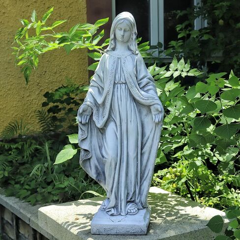تمثال كبير لمريم العذراء قابل للطلاء مقاس 81.28 سم ارتفاعًا في الهواء الطلق حديقة أوروبية كاثوليكية مسيحية ساحة فناء سمك الشبوط بركة حديقة داخلية مدخل الكنيسة شرفة ديكور مذبح المنزل ملاك تذكاري شفيع مقدس قديس ديني in Kuwait