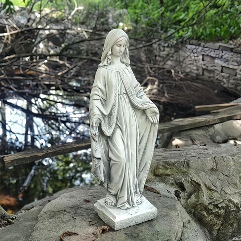 تمثال كبير لمريم العذراء قابل للطلاء مقاس 81.28 سم ارتفاعًا في الهواء الطلق حديقة أوروبية كاثوليكية مسيحية ساحة فناء سمك الشبوط بركة حديقة داخلية مدخل الكنيسة شرفة ديكور مذبح المنزل ملاك تذكاري شفيع مقدس قديس ديني in Kuwait