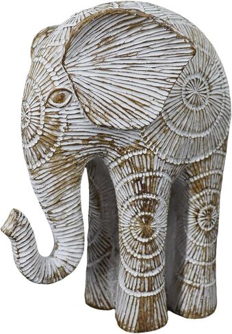 Abstract Elephant Sculpture, Modern Minimalist Elephant Figurine, Resin Animal Statue for Home Decor, Neutral Tone Elephant Decor for Living Room, Office, Shelf & Entryway in Kuwait
