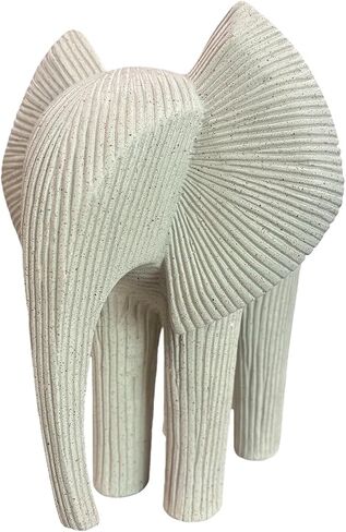 Abstract Elephant Sculpture, Modern Minimalist Elephant Figurine, Resin Animal Statue for Home Decor, Neutral Tone Elephant Decor for Living Room, Office, Shelf & Entryway in Saudi Arabia