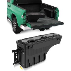 SCITOO Truck Bed Tool Box 180° Rotating Storage Tool Box Fit For Jeep Gladiator 2020-2021 Left Side Waterproof Black