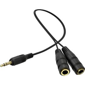 Headphone Splitter 3.5mm Aux Splitter 2 Female to 1 Male Audio Y Splitter Stereo Dual Headphone Adapter Compatible with Laptops PC Tablet TV Smartphone Gaming Speaker