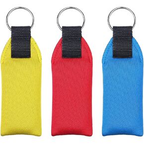 TecUnite Floating Neoprene Boat Keychain, 3 Pack Key Chain and Lanyard, Floatable Foam Key Fob for Water Sports