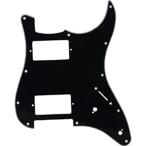 Bstinay 11 Hole Guitar Strat Pickguard HH Humbucker Standard Modern Style Pickguard Scratchplate 3Ply Black