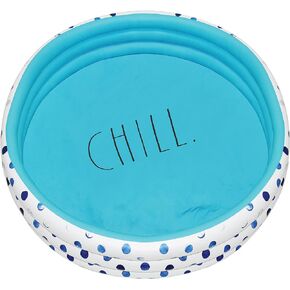 Rae Dunn x CocoNut Float Indigo Polka Dot Mini Pool - Chill Theme - Inflatable Swimming Pool for Kids - Great Splash Pool for Backyard, Summer Parties & Swim Events