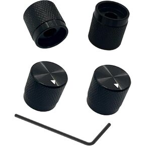 4Pcs Guitar Knobs Potentiometer Control Knob, Aluminum Alloy Volume Audio Electric Guitar Bass Knob Screw Type 17 x 16mm (d*h), with Allen Wrench (Black)