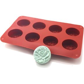X-Haibei Flower Round Circle Soap Lotion Bar Silicone Mold Cold Process Making Supplies